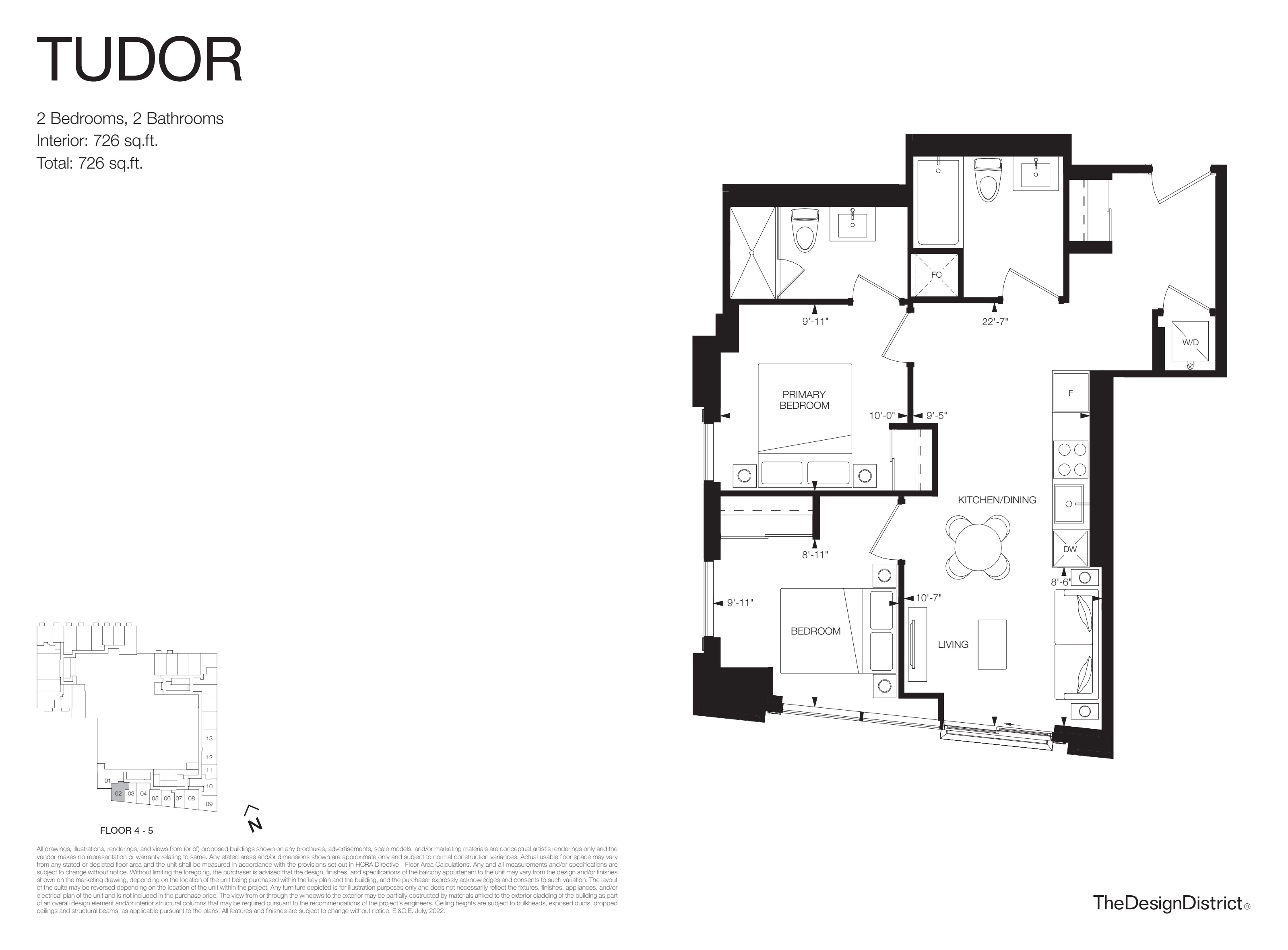 Tudor 2 Bed floorplan (locked) at Design District Condos Hamilton — 41 Wilson St W
