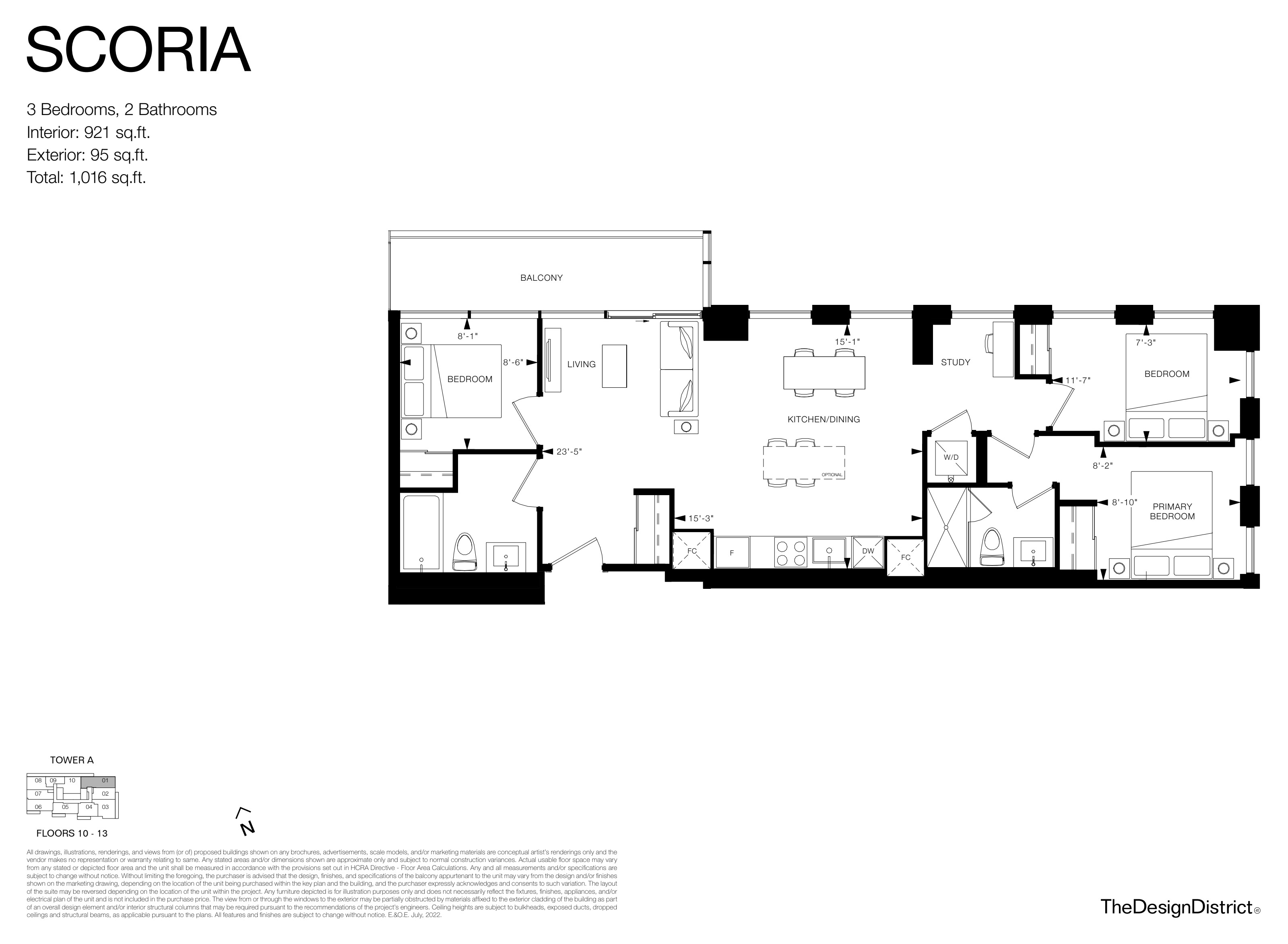 Scoria 3 Bed floorplan (locked) at Design District Condos Hamilton — 41 Wilson St W