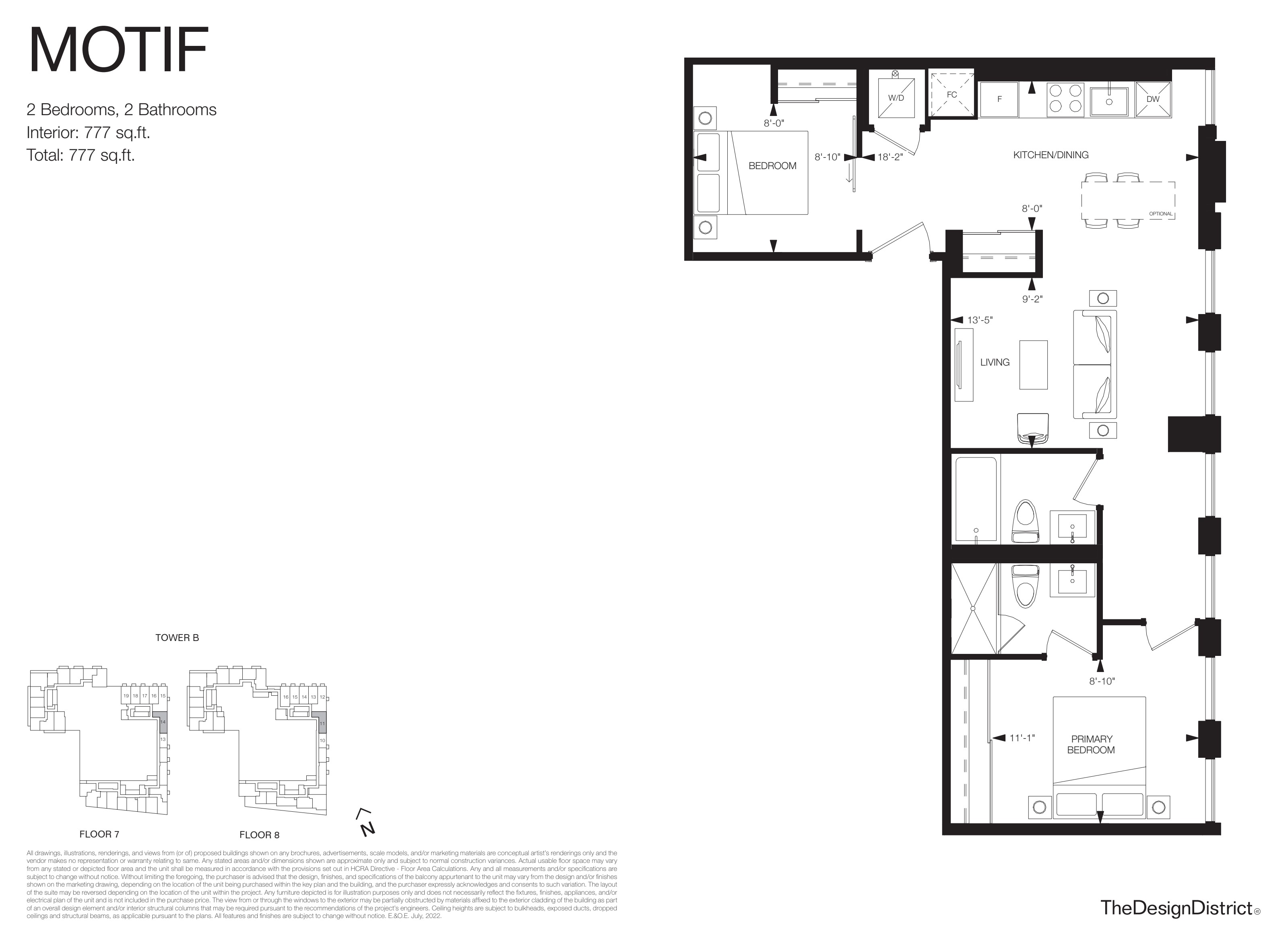 Motif 2 Bed floorplan (locked) at Design District Condos Hamilton — 41 Wilson St W